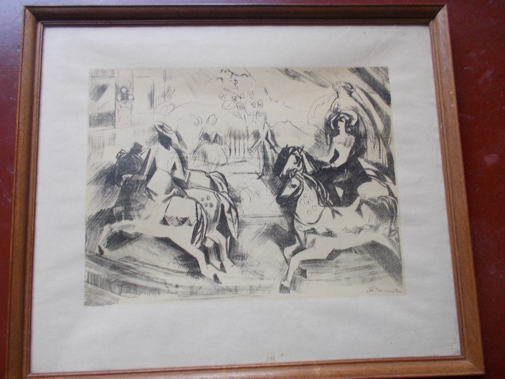 Mooi Litho.Leo Bervoets.Kermis., Origineel, Ophalen