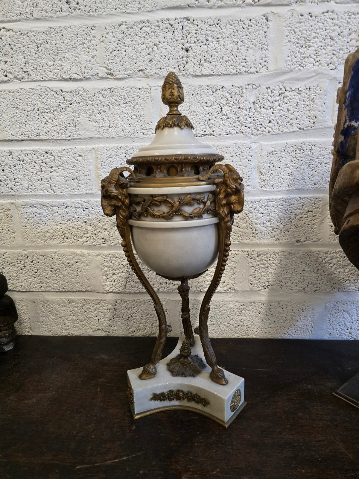 antieke cassolette marmer, Antiek en Kunst, Ophalen, Koper of Brons