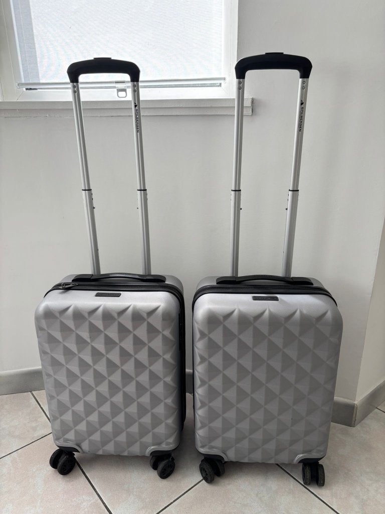 2x Spilbergen Handbagage Koffer 55x38x21 cm, 50 tot 60 cm, Hard kunststof, Zo goed als nieuw, 35 tot 45 cm