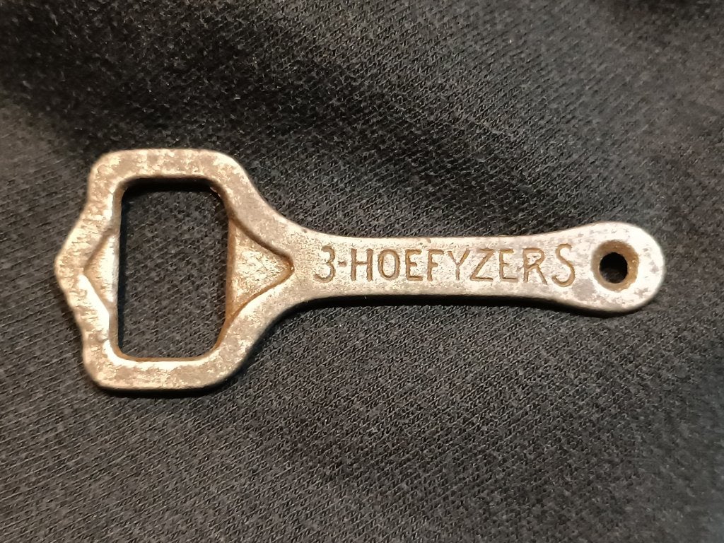 vintage flesopener brouwerij De 3 Hoefijzers (Breda), Ophalen of Verzenden, Gebruikt, Flesopener, Overige merken