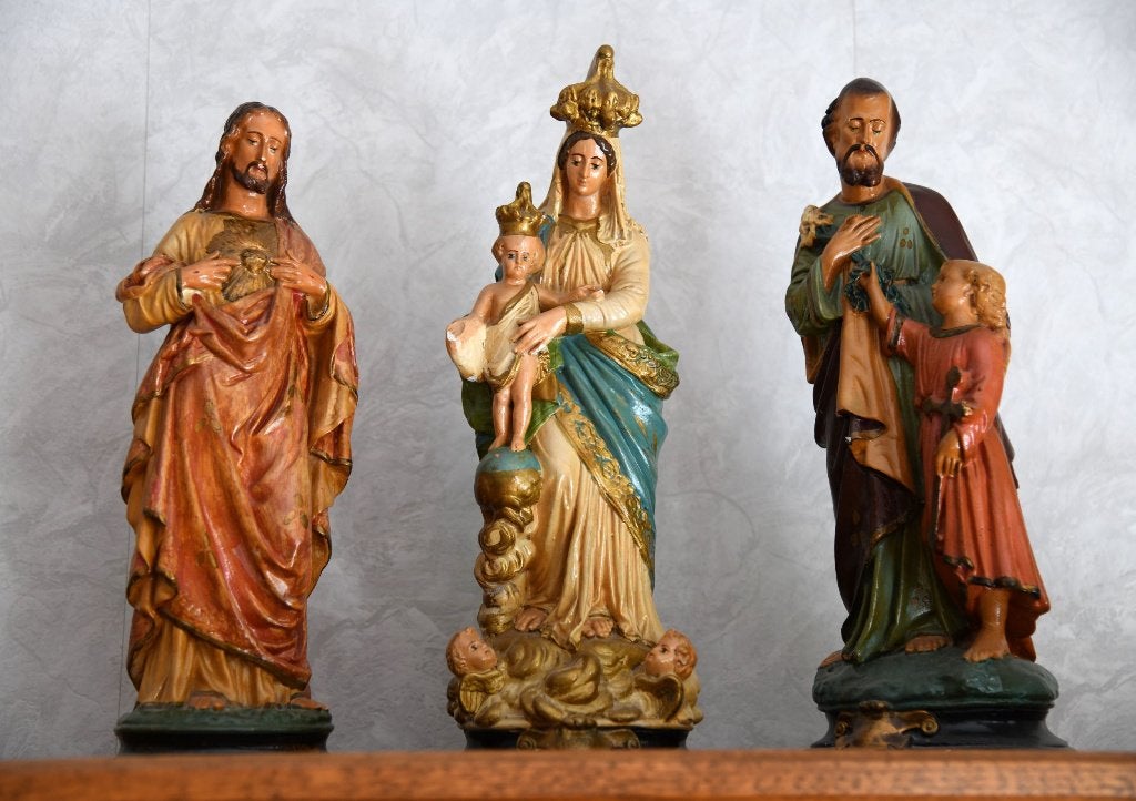 Magnifique Ensemble Antique de 3 Statues La Sainte Famille, Antiquités & Art, Enlèvement