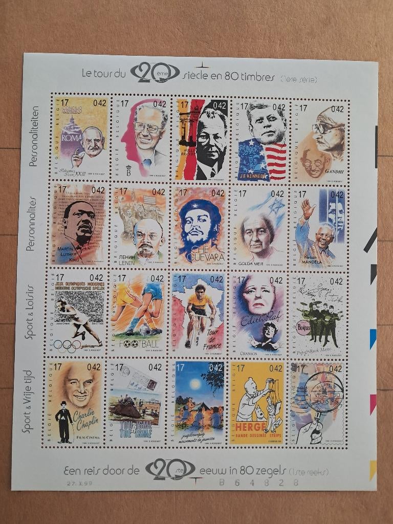 België Blok 83**/87**/92**/99** 20ste Eeuw/80 zegels, Postzegels en Munten, Postzegels | Europa | België, Frankeerzegel, Ophalen of Verzenden