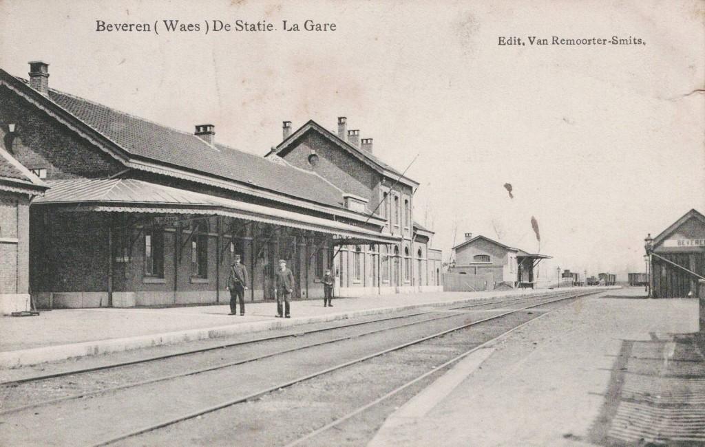 Beveren ( Waes ) De Statie circulée, Verzamelen, Postkaarten | België, Verzenden, Voor 1920, Gelopen, Oost-Vlaanderen