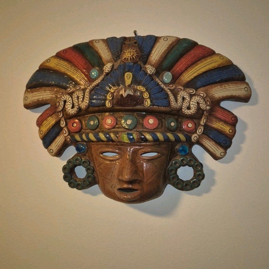 masque mural en terre cuite mexicain fait main des années 19, Enlèvement ou Envoi, Fait main