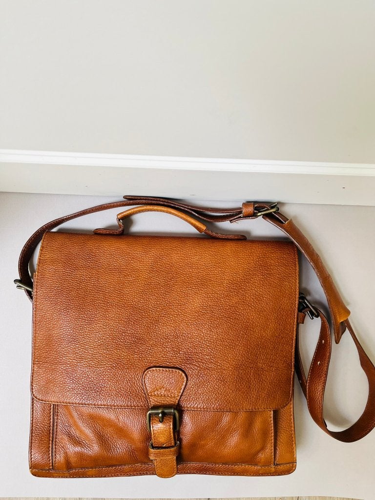Rider bags, sac à bandoulière en cuir unisexe - cognac, Autres marques, Cuir, Enlèvement ou Envoi, Brun