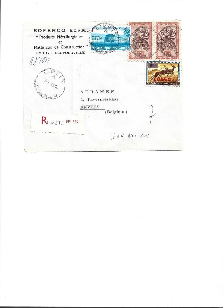 brief Belgisch Congo, Postzegels en Munten, Ophalen of Verzenden, Brief