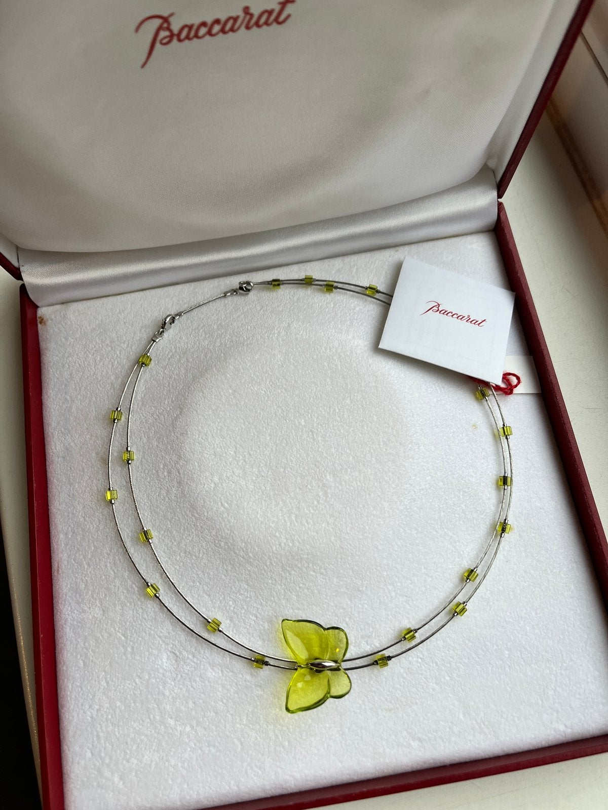 Baccarat halsketting Zilver & Kristal Nooit gedragen, Met kristal, Ophalen of Verzenden, Zo goed als nieuw, Groen