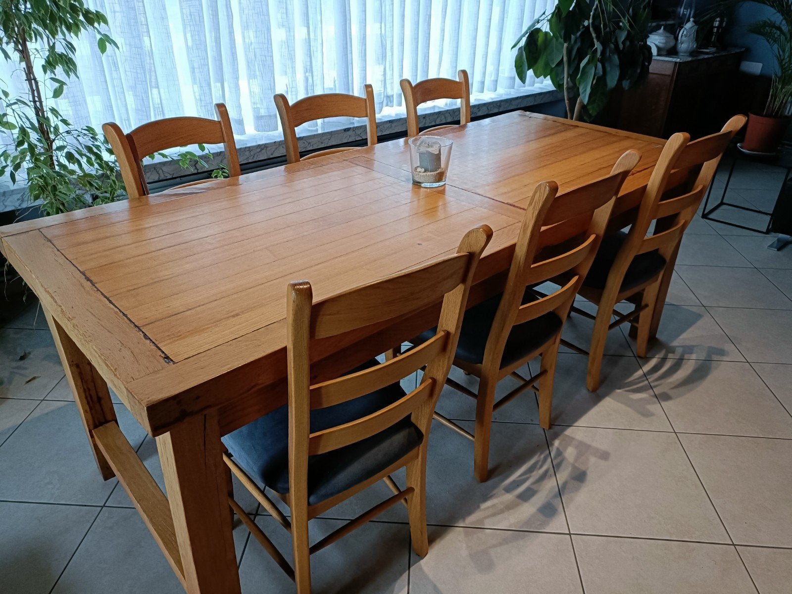 Table de salle à manger en chêne+ 6 chaisses, Enlèvement