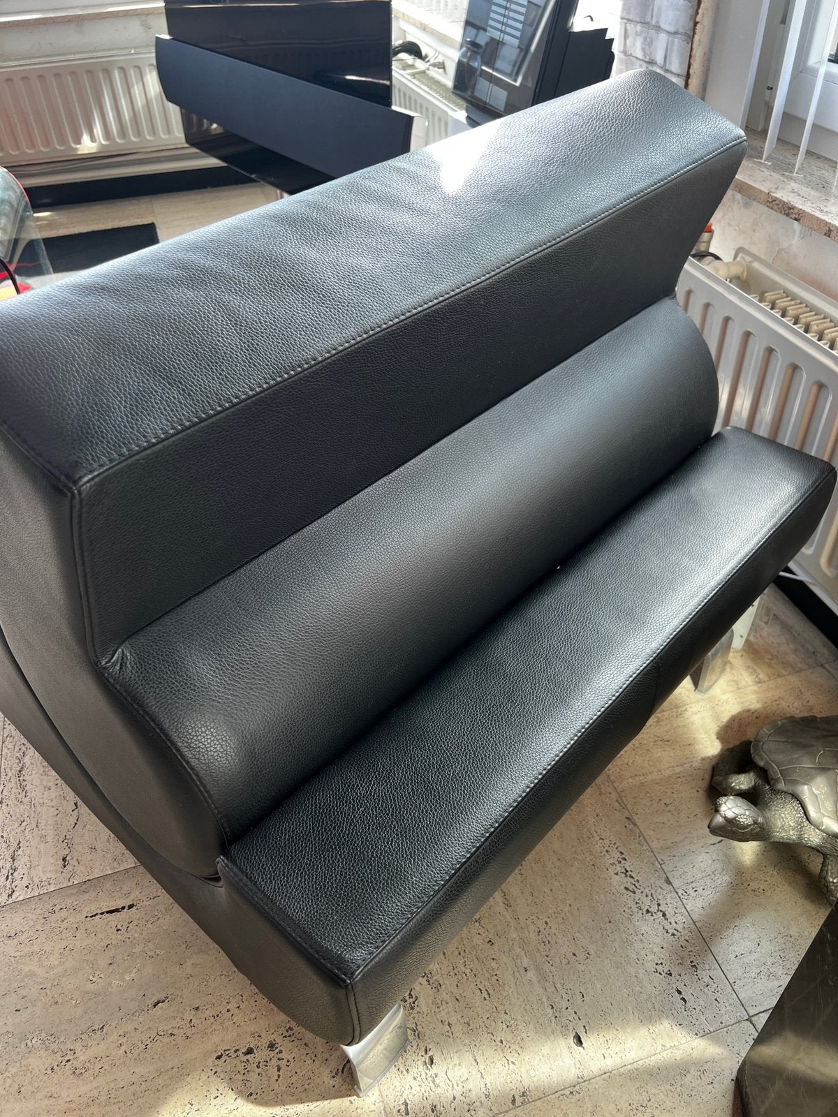 Lederen Leolux design fauteuil met verstelbare rugleuning, Enlèvement, Utilisé, Une personne, Cuir