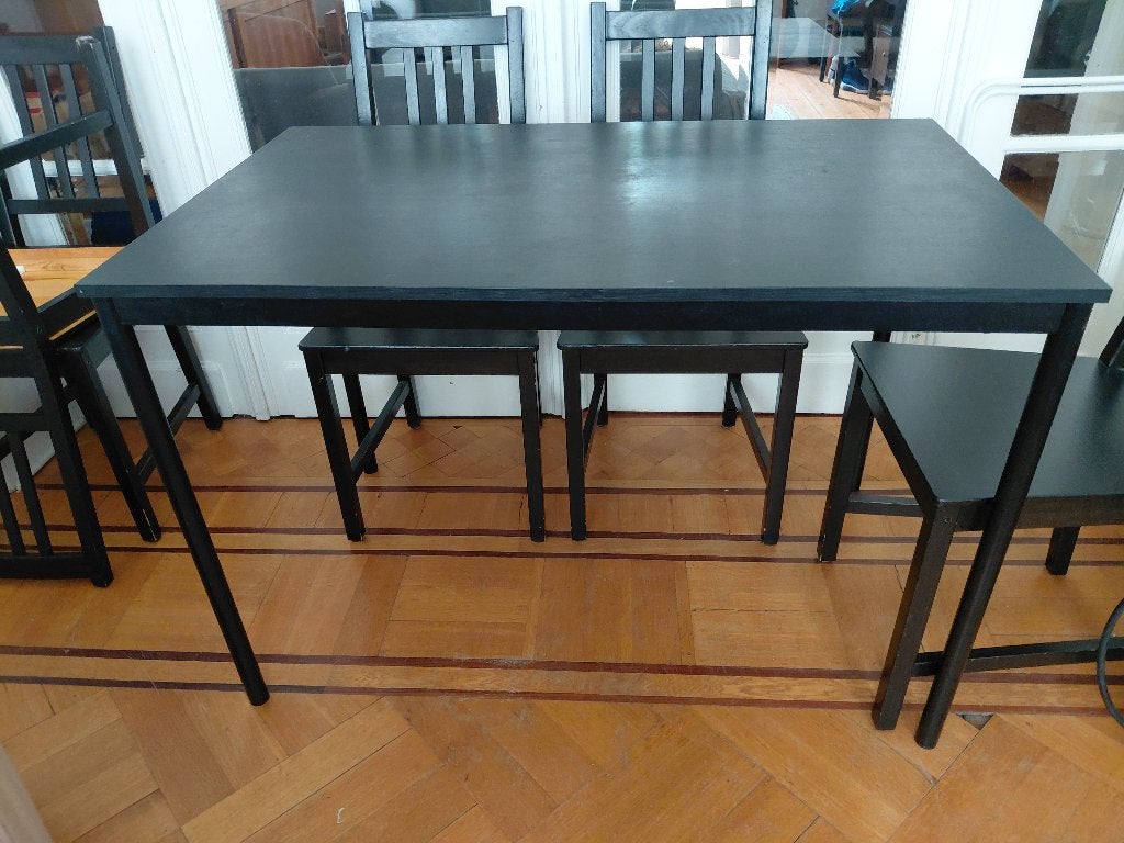 Table noir IKEA SANDSBERG 110x67 cm, Ophalen, Gebruikt