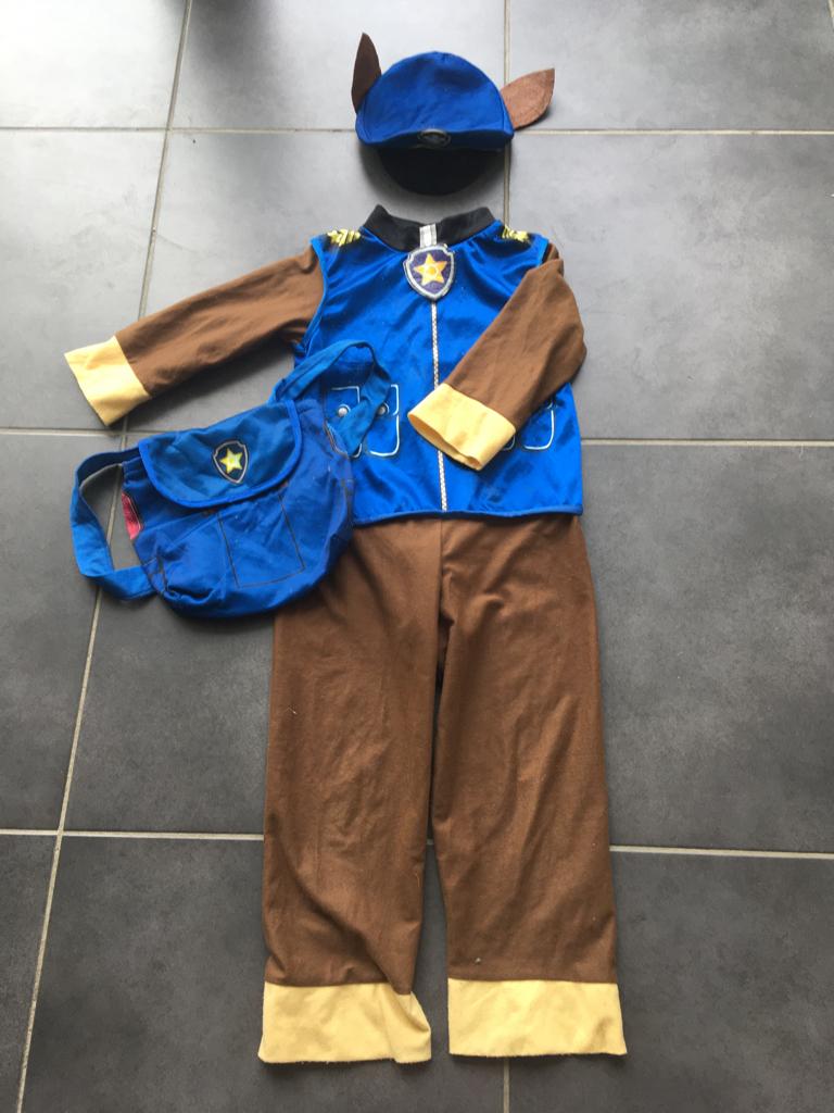 Paw Patrol Chase verkleedpak 4-6 jaar, Kinderen en Baby's, Carnavalskleding en Verkleedspullen, Ophalen, Gebruikt, 110 t/m 116