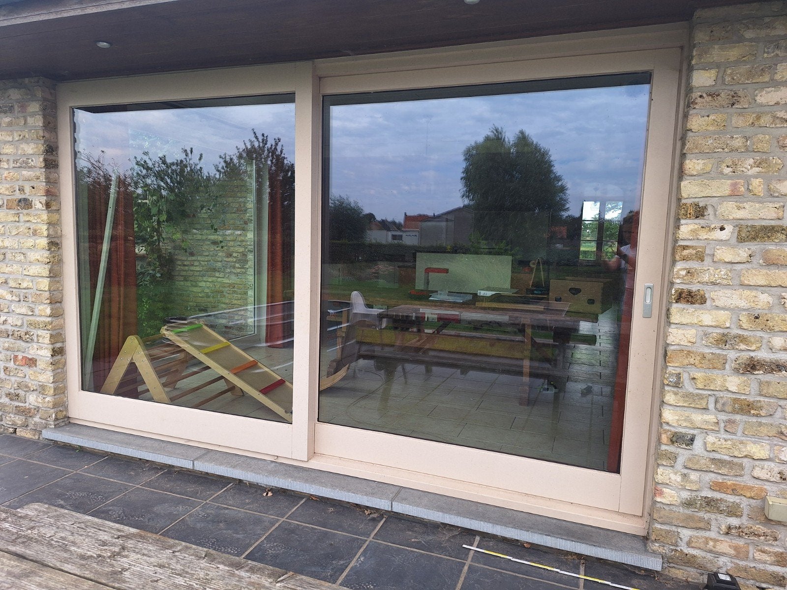 schuifraam, goed staat ( zelf uit te breken), Doe-het-zelf en Bouw, Ophalen, Gebruikt, 225 cm of meer, 150 tot 225 cm
