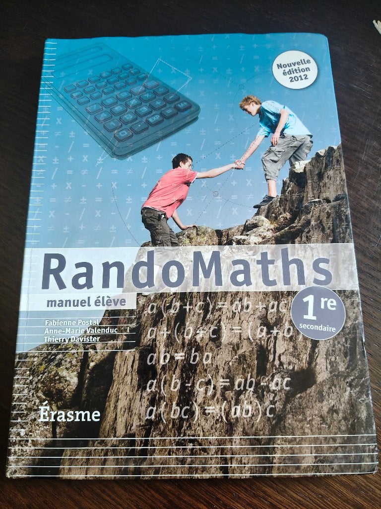 RANDOMATHS 1ERE SECONDAIRE MANUEL, Livres, Enlèvement ou Envoi, Editions erasme, Utilisé, Secondaire