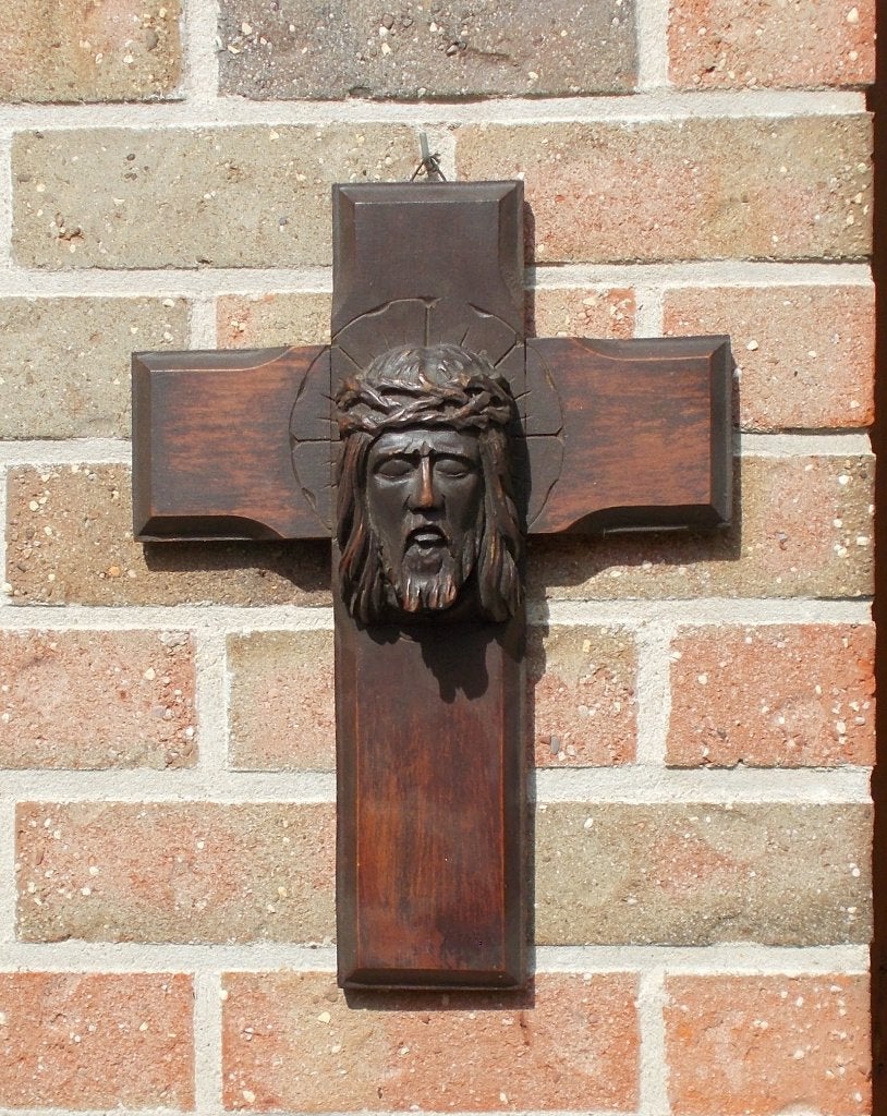 handgesneden houten kruisbeeld, Ophalen of Verzenden