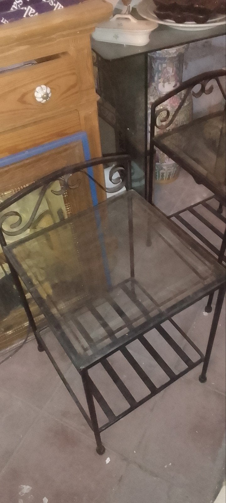 paire de petite table en fer forger, Enlèvement ou Envoi