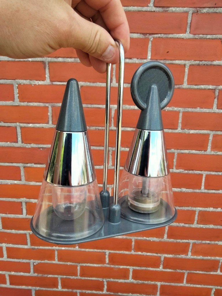 1990s vintage Postmodern design zoutvat en pepermolen keuken, Verzamelen, Ophalen of Verzenden