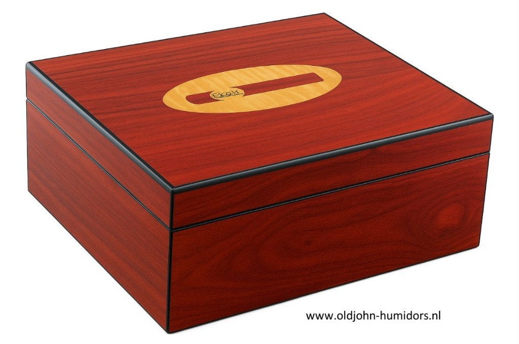 HUMIDOR  "CIGAR LOGO"  M DELUXE - ROZENHOUT sigarenkist  h57, Verzamelen, Verzenden, Nieuw, Tabaksdoos of Verpakking