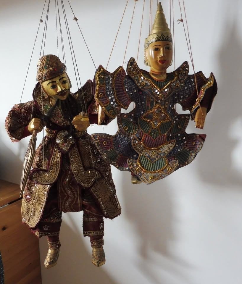 Couple de marionnette Thaïlandaise., Antiquités & Art, Enlèvement