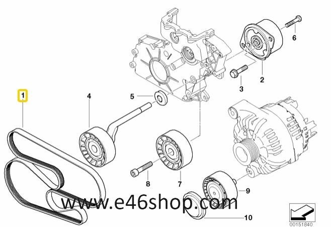 V SNAAR MULTIERIEM BMW E60 E61 OE 11288477785 NIEUW, Neuf, -, -, Enlèvement ou Envoi
