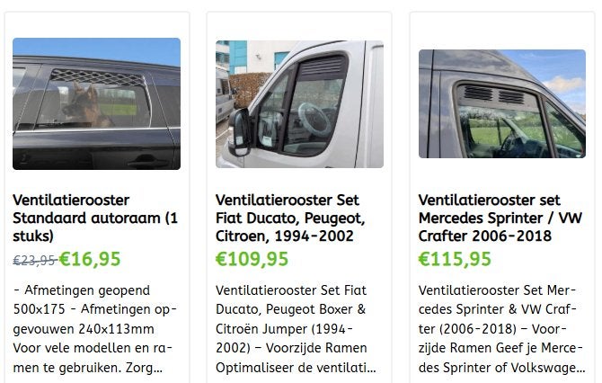 Raamroosters voor veel auto camper modellen zie fotos!, Enlèvement ou Envoi, Neuf