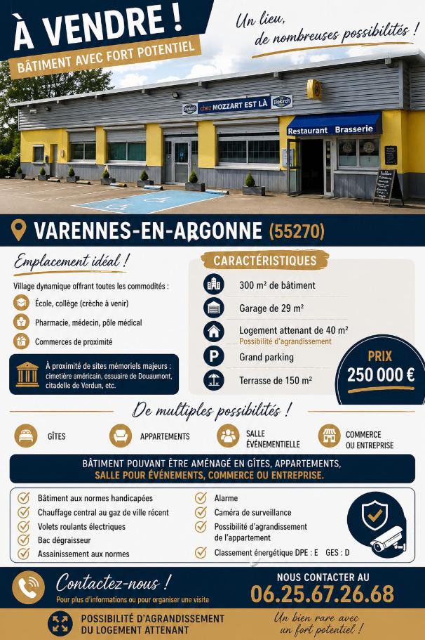 Bedrijf te koop, Immo, Overige soorten, France, Frankrijk, Dorp