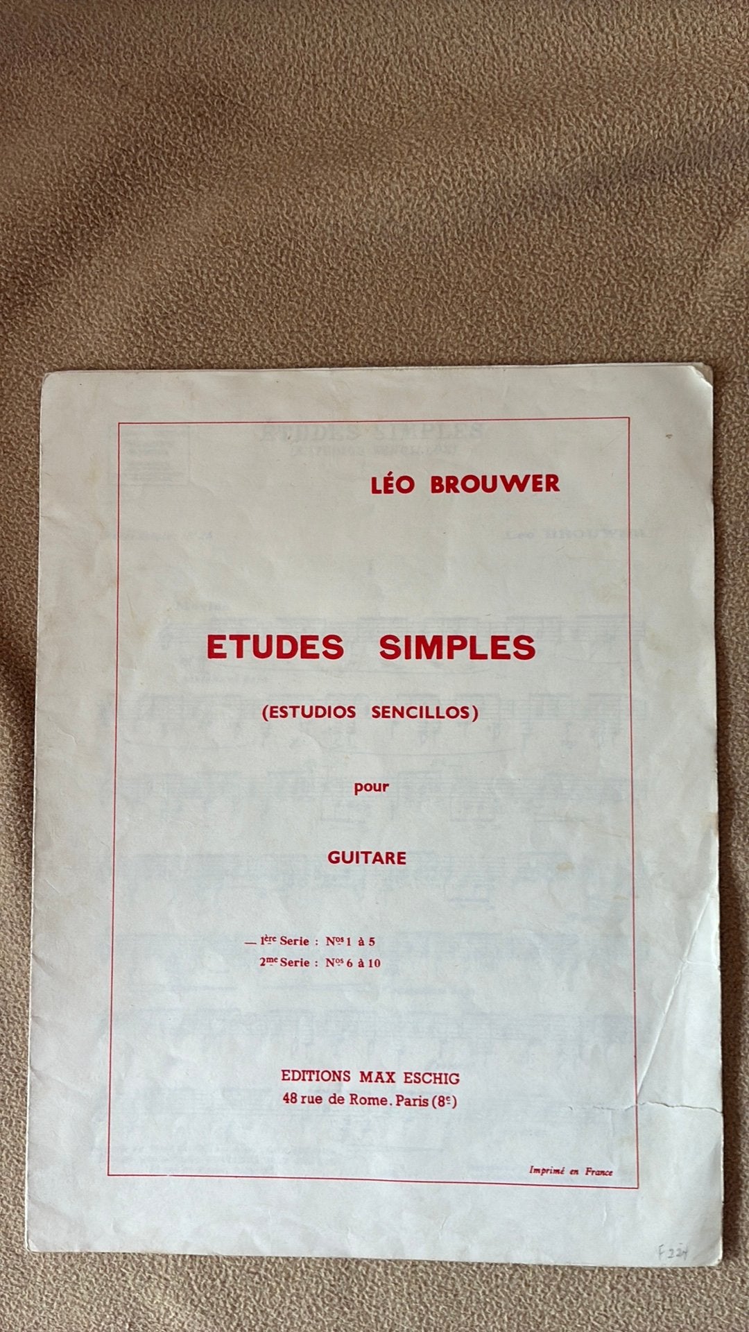 Etudes simples pour guitare, Muziek en Instrumenten, Ophalen, Zo goed als nieuw, Gitaar
