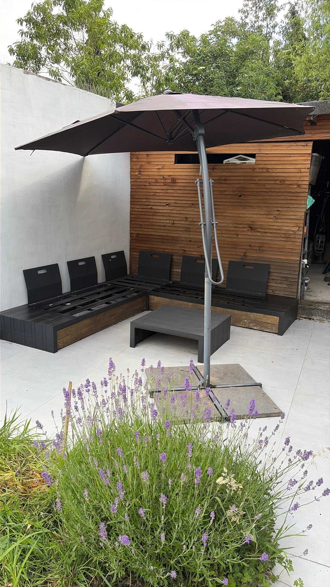 Zweef parasol, Tuin en Terras, Parasols, Ophalen, Gebruikt, 2 tot 3 meter, Zweefparasol