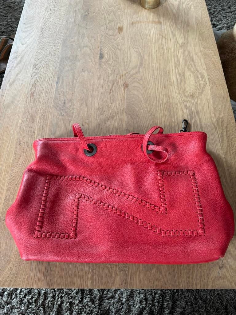 Handtas Nathan rood, Handtassen en Accessoires, Tassen | Damestassen, Ophalen, Nieuw, Rood, Handtas