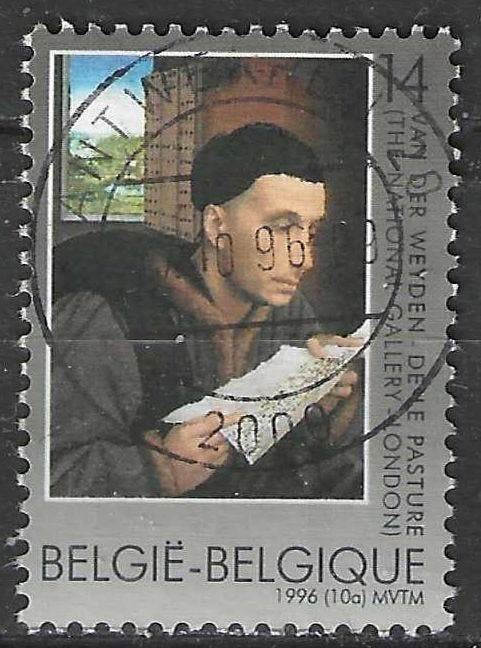 Belgique 1996 - Yvert 2658 /OBP 2655 - Man Reading (ST), Timbres & Monnaies, Timbres | Europe | Belgique, Affranchi, Art, Envoi