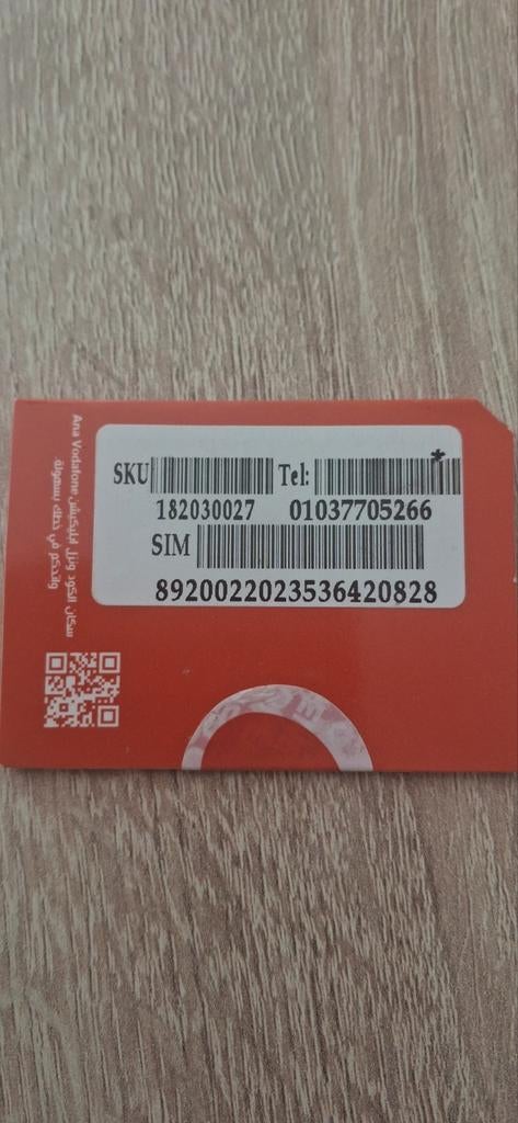 Simkaart Vodafone Egypte 6Gb 20 min beltijd, Telecommunicatie, Prepaidkaarten en Simkaarten, Ophalen, Simkaart