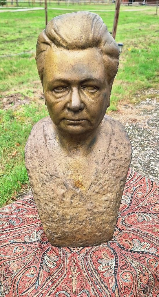 Pracht antieke brons, bronzen buste van een statige dame., Ophalen of Verzenden, Brons