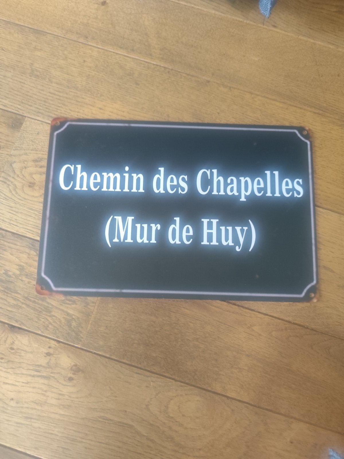 Plaque métallique. Mur de Huy (Chemin des Chapelles).Neuve, Enlèvement ou Envoi