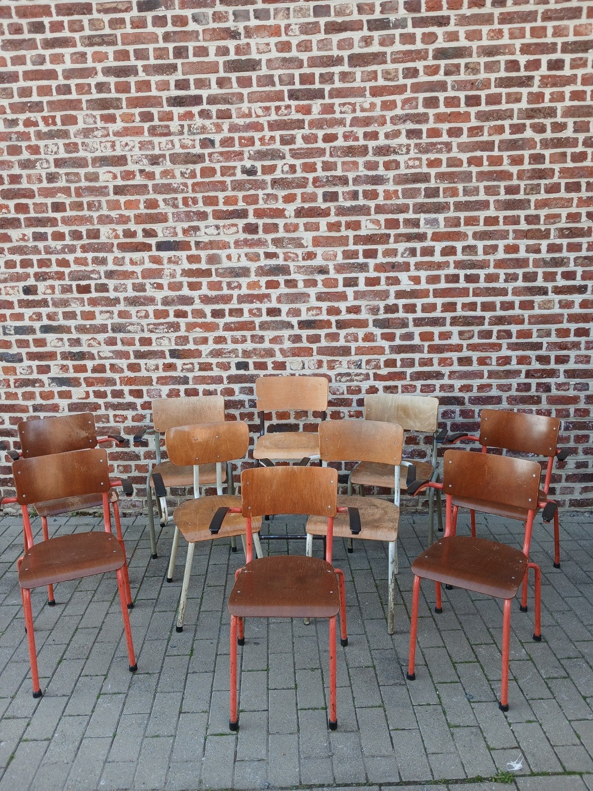 Lot vintage schoolstoelen, Enlèvement ou Envoi