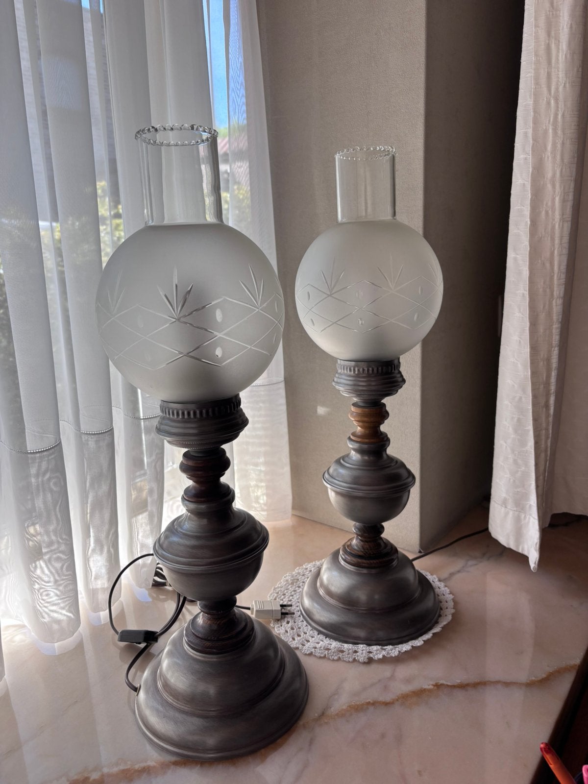 Lampes électriques au kérosène en étain, Antiquités & Art, Enlèvement