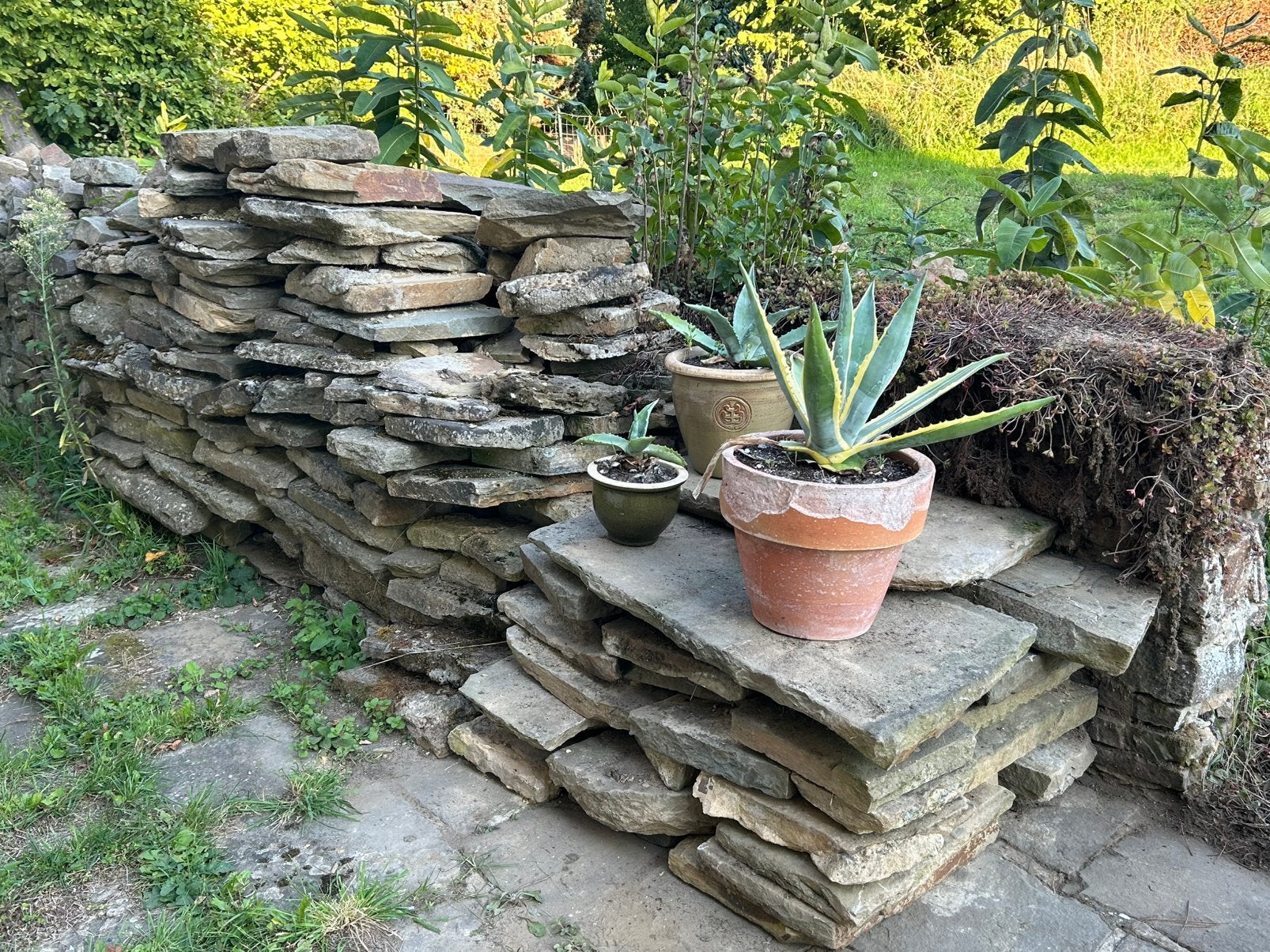 Ruwe zandsteenplaten voor opus incertum-bestrating, Tuin en Terras, Ophalen, Gebruikt, Overige typen, Natuursteen