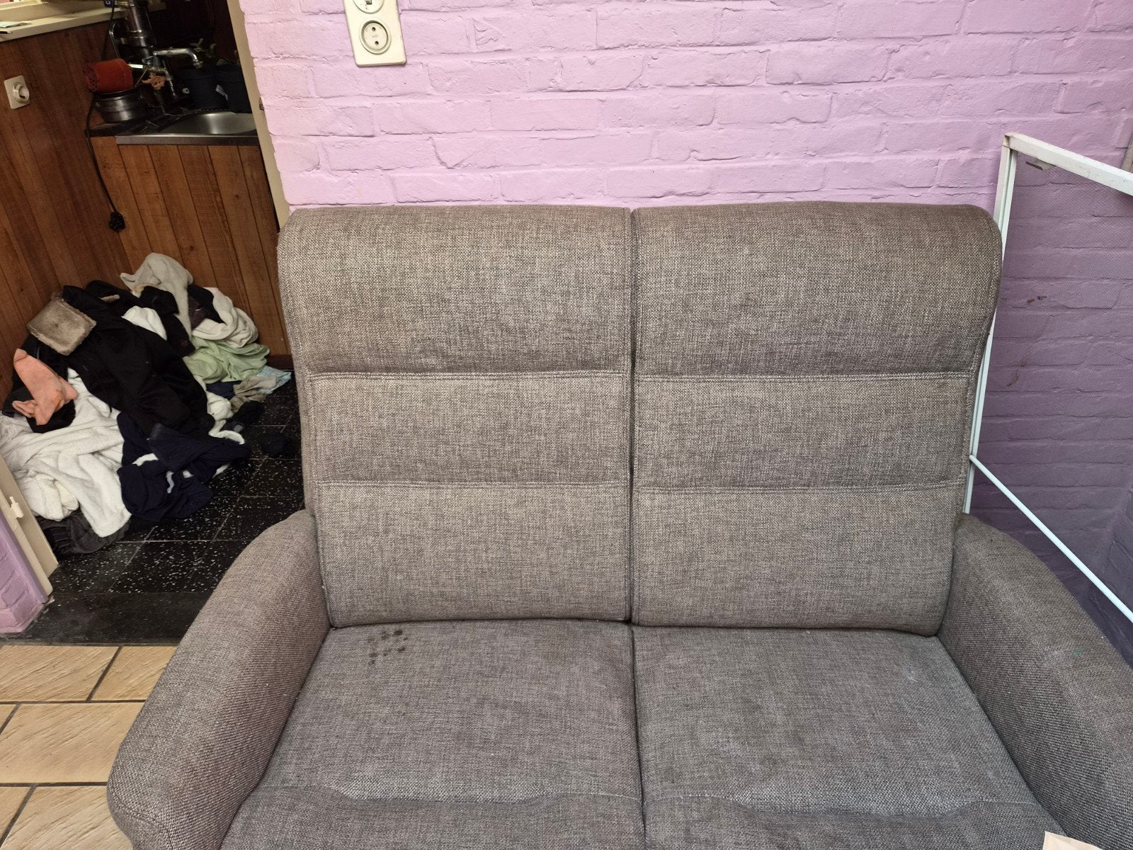 Zetel 2-zit en 3-zit Stof, Tuin en Terras, Ophalen, 5 zitplaatsen, Kunststof, Zo goed als nieuw