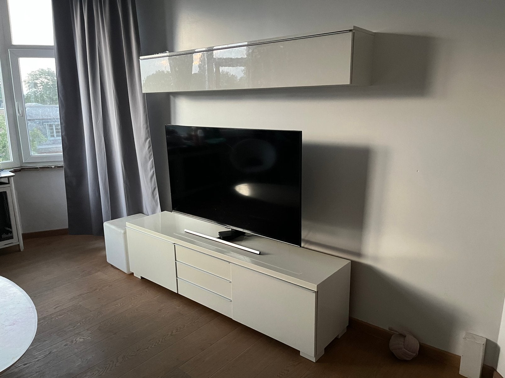 Tv-meubel Boven en onderkast Hoogglans-wit, Huis en Inrichting, Ophalen, Zo goed als nieuw