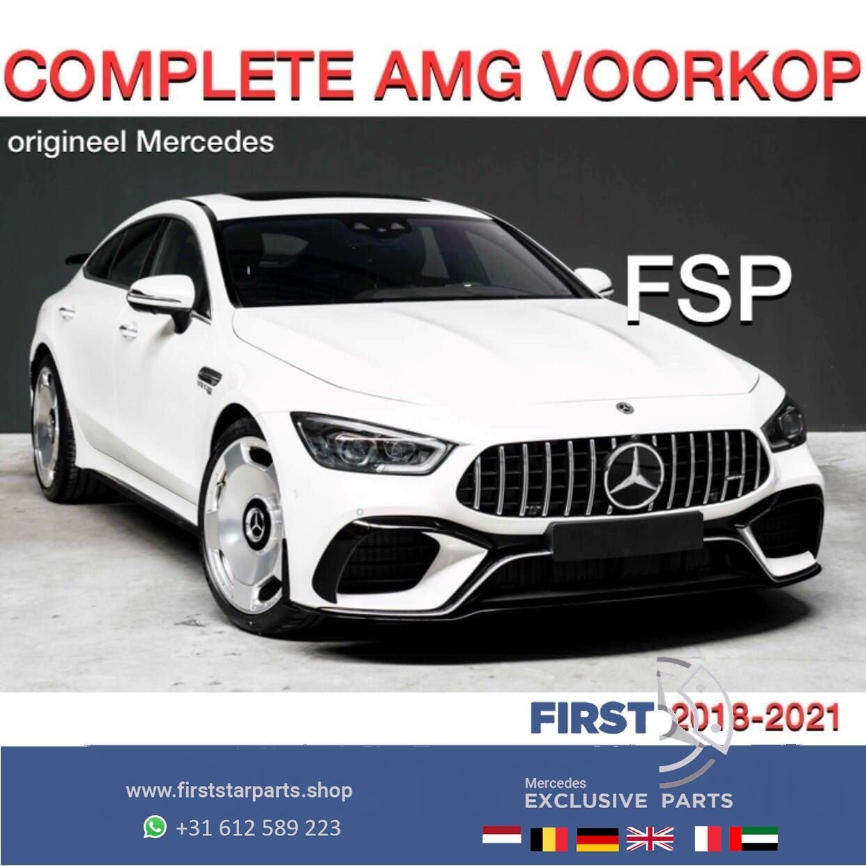 W290 X290 AMG GT 63 S VOORKOP 2020 NEUS FRONT GT63S KOP WIT, Gebruikt, -, Voor, Ophalen of Verzenden