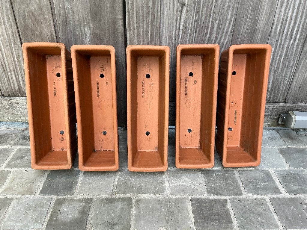 Italiaanse terracotta bloembakken, Tuin en Terras, Bloembakken en Plantenbakken, Rechthoekig, Ophalen