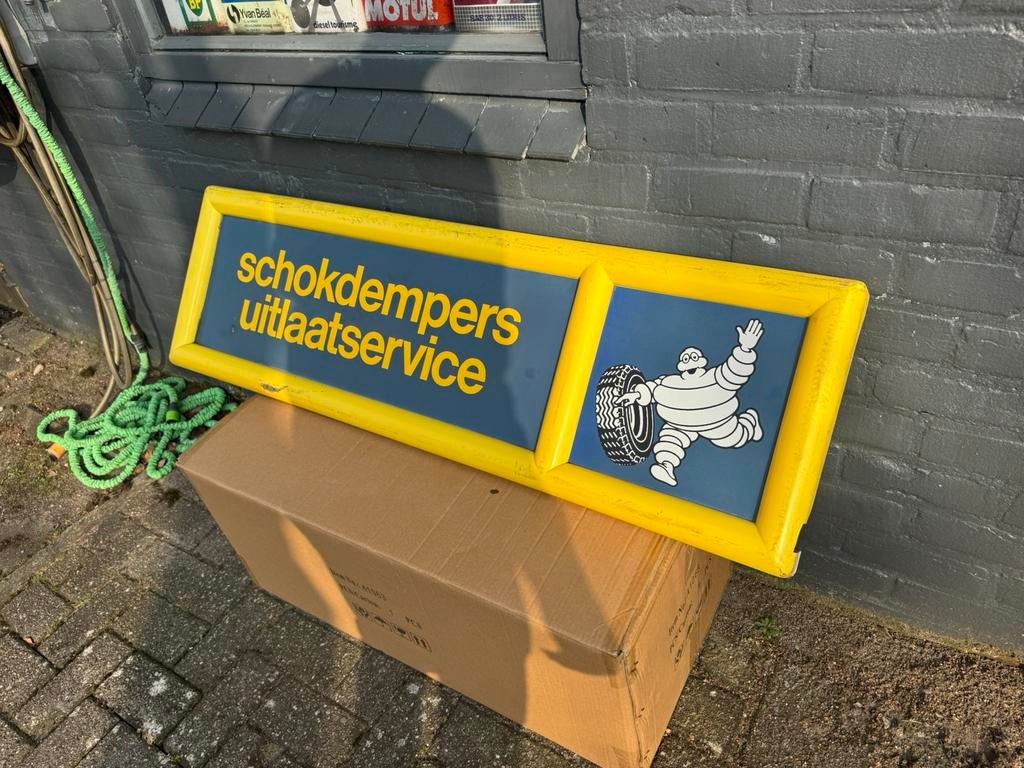 Michelin oud reclamebord, Verzamelen, Ophalen, Gebruikt, Reclamebord