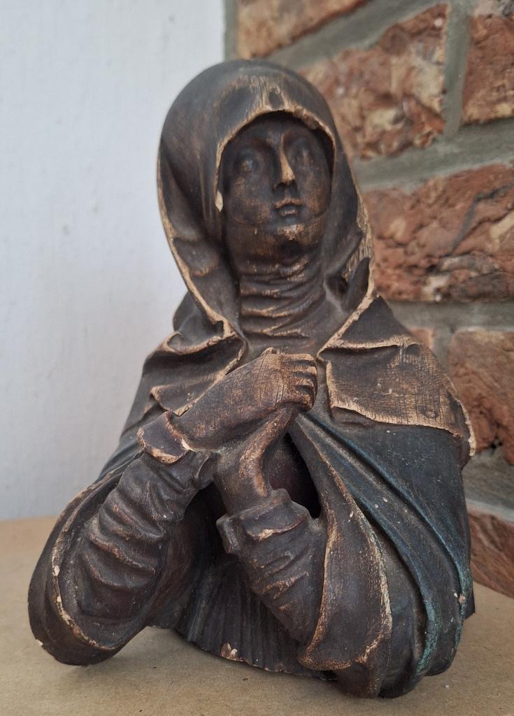 Beeldje sculptuur hofdame, Antiek en Kunst, Ophalen, Gepatineerd, Gips, Vrouw