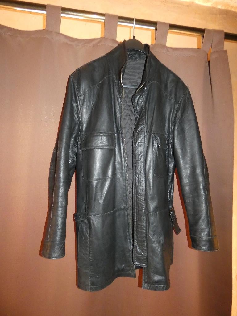 veste en cuir, Enlèvement, Porté, Taille 48/50 (M), Noir