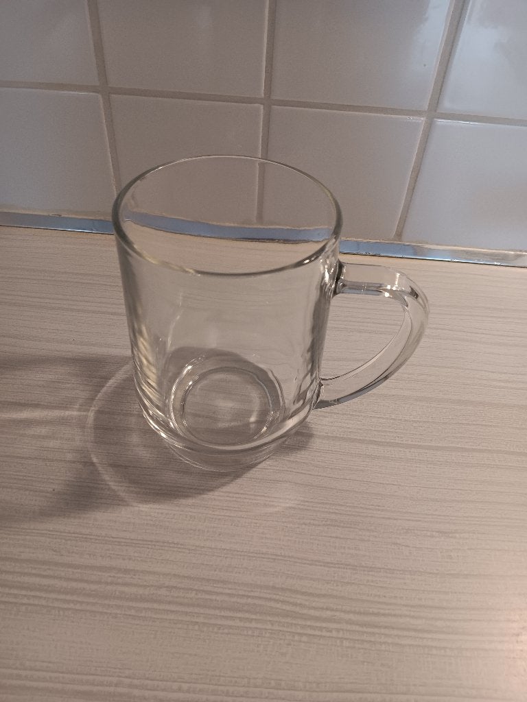 Zwaar glas met oor 0,5 liter in mooie staat, Enlèvement, Comme neuf, Autres types
