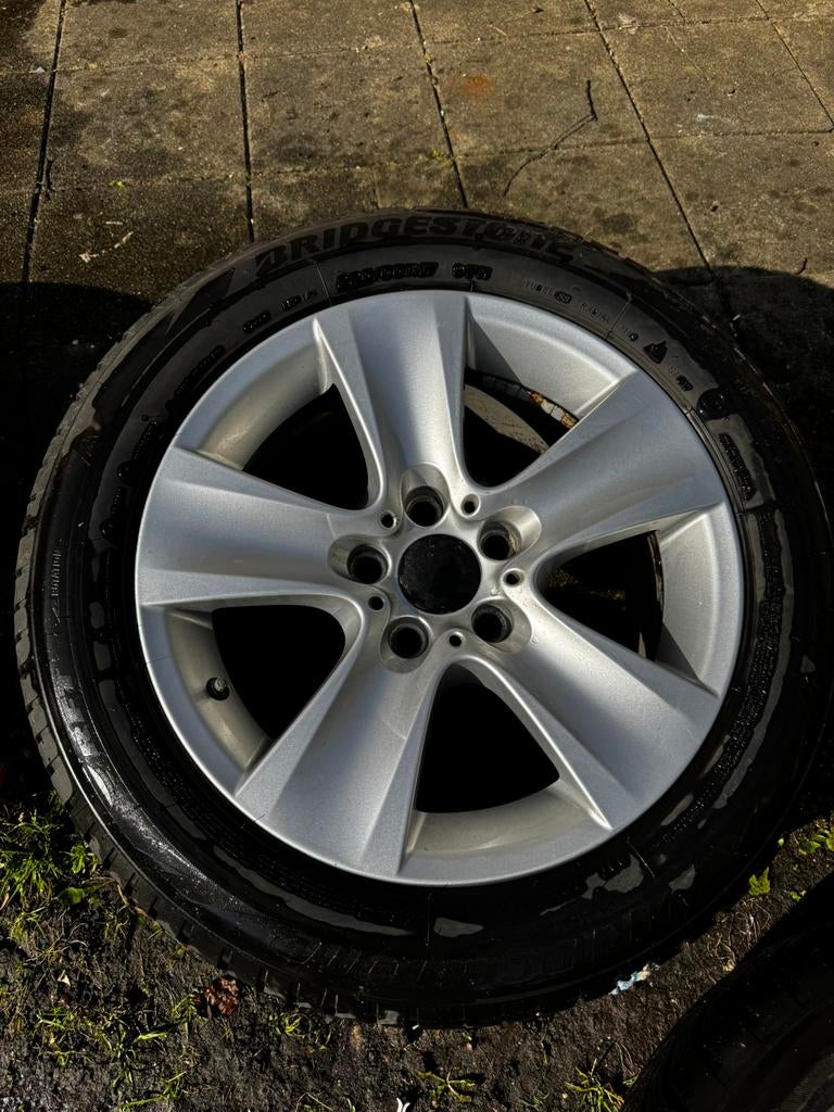 BMW Velgen, BRIDGESTONE winterbanden R17 225 55, Auto-onderdelen, Banden en Velgen, Ophalen, Winterbanden, Velg(en)