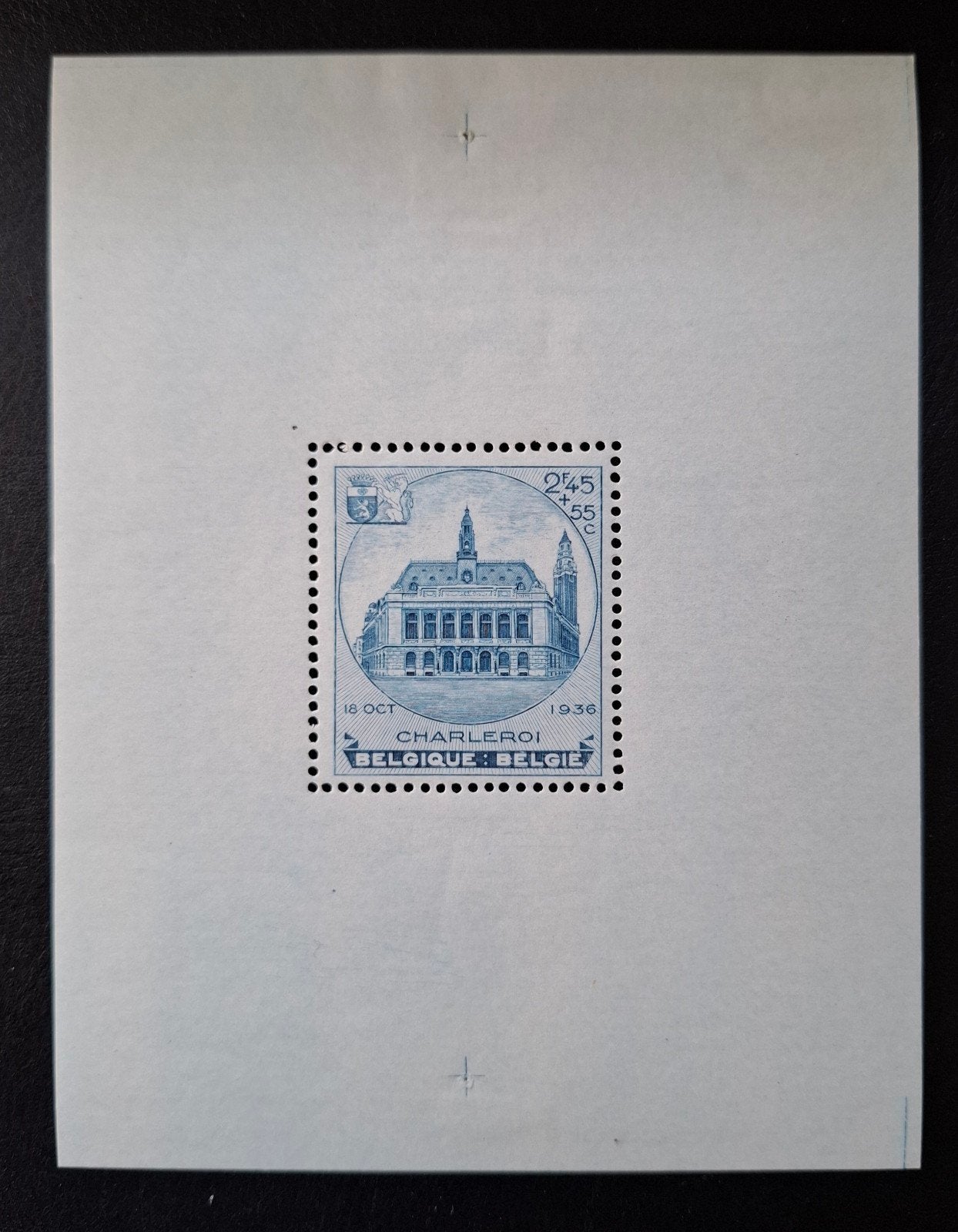 België: OBP 437-BL6a * Tuberculosebestrijding 1936., Spoor van plakker, Orginele gom, Ophalen of Verzenden, Zonder stempel