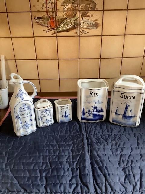 1 gr pot Riz  1 gr pot Sucre + 2 kleine potjes + 1 kannetje, Enlèvement ou Envoi