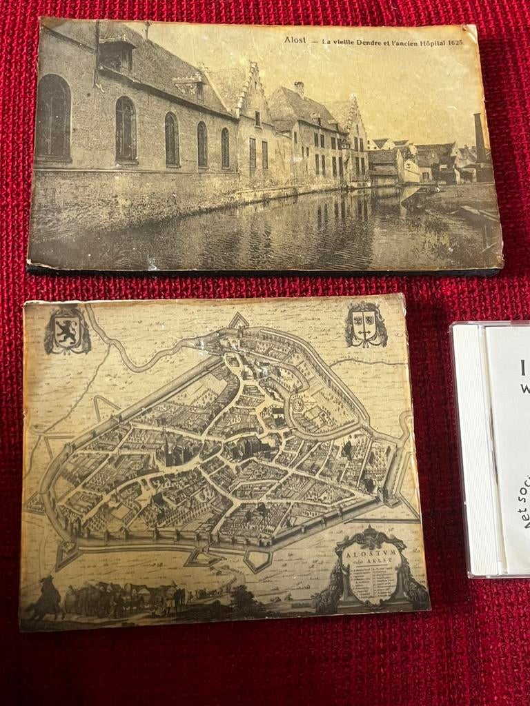 Lot 2 oude foto kaders Aalst, Antiek en Kunst, Ophalen of Verzenden