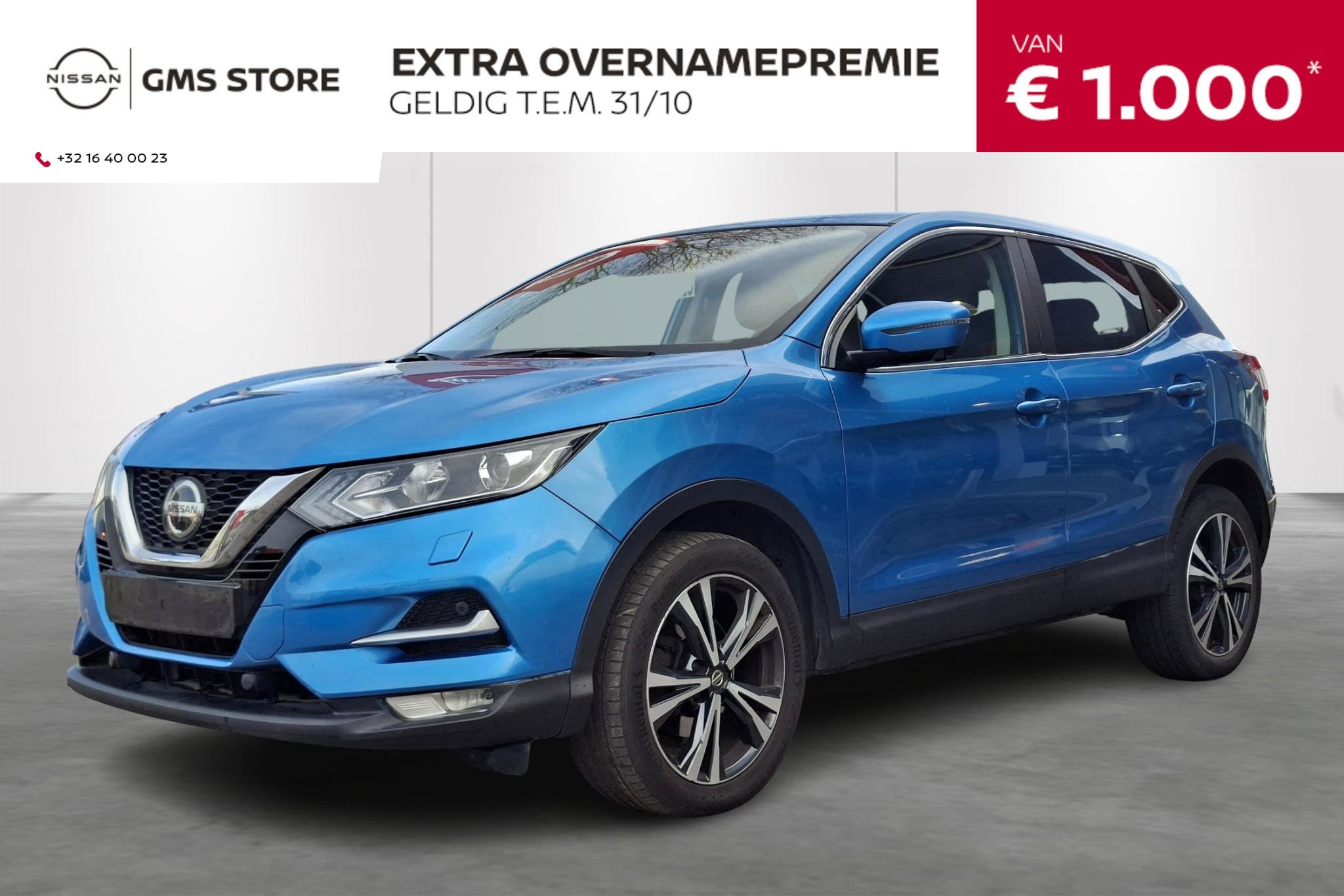 Nissan Qashqai N-Connecta-Auto-Carplay-360Cam-Airo, Auto's, Stof, 4 cilinders, Blauw, 5 zetels