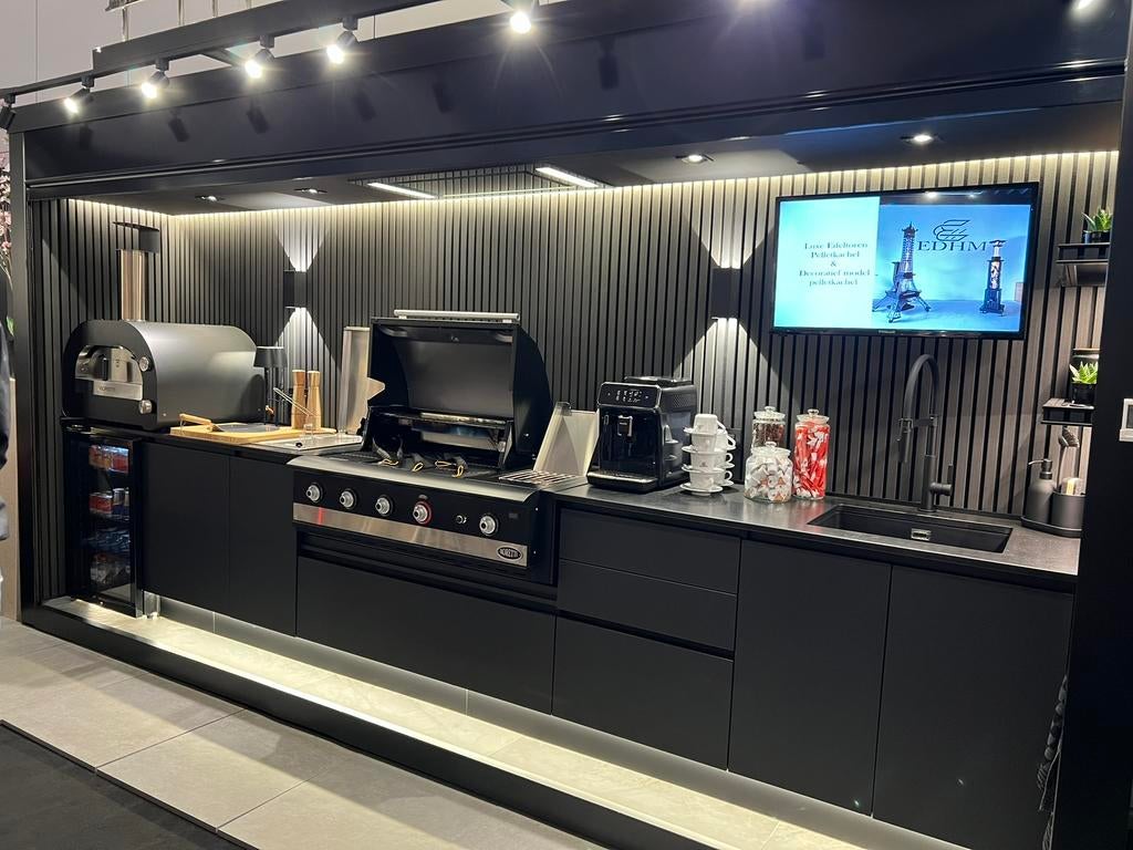 Moderne buitenkeuken met BBQ + koelkast – topstaat, Ophalen, Nieuw