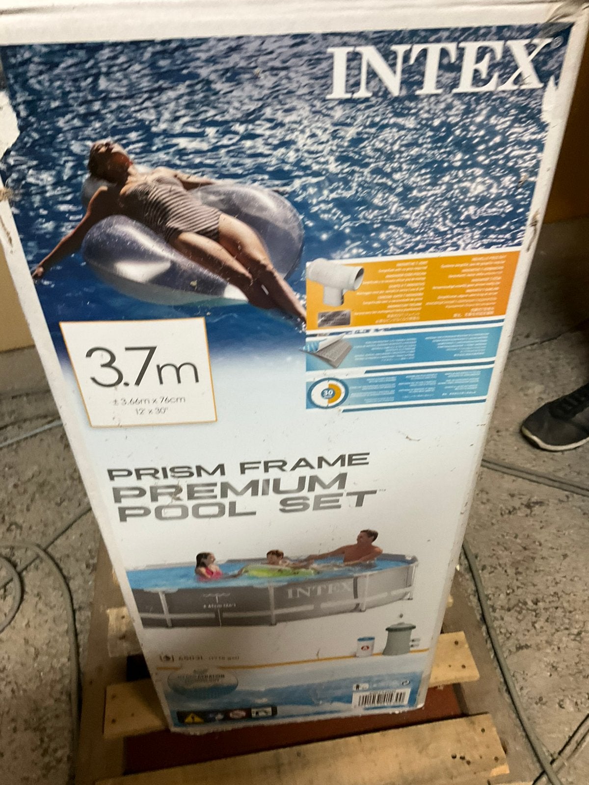 Piscine prism frame intex +/-3,66mx76cm H61cm +chauffage, Jardin & Terrasse, Piscines, Utilisé, Piscines hors sol, Moins de 80 cm